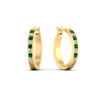 Load image into Gallery viewer, half-carat-channel-set-diamond-hoop-earring-with-emerald-in-yellow-gold-fdear3970gemgrangle1-nl-yg