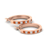 Load image into Gallery viewer, half-carat-channel-set-diamond-hoop-earring-with-orange-sapphire-in-rose-gold-fdear3970gsaor-nl-rg