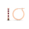 Load image into Gallery viewer, half-carat-channel-set-diamond-hoop-earring-with-pink-sapphire-in-rose-gold-fdear3970gsadrpiangle2-nl-rg