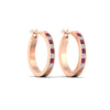 Load image into Gallery viewer, half-carat-channel-set-diamond-hoop-earring-with-pink-sapphire-in-rose-gold-fdear3970gsadrpiangle3-nl-rg