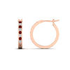 Load image into Gallery viewer, half-carat-channel-set-diamond-hoop-earring-with-ruby-in-rose-gold-fdear3970grudrangle2-nl-rg