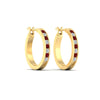 Load image into Gallery viewer, half-carat-channel-set-diamond-hoop-earring-with-ruby-in-yellow-gold-fdear3970grudrangle3-nl-yg