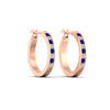 Load image into Gallery viewer, half-carat-channel-set-diamond-hoop-earring-with-sapphire-in-rose-gold-fdear3970gsablangle3-nl-rg