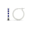 Load image into Gallery viewer, half-carat-channel-set-diamond-hoop-earring-with-sapphire-in-white-gold-fdear3970gsablangle2-nl-wg