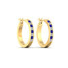 Load image into Gallery viewer, half-carat-channel-set-diamond-hoop-earring-with-sapphire-in-yellow-gold-fdear3970gsablangle3-nl-yg