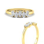 Load image into Gallery viewer, half-carat-diamond-teardrop-5-stone-wedding-band-in-yellow-gold-fdwb8008peangle3-0.50ct-nl-yg.jpg