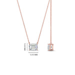 Load image into Gallery viewer, Emerald Cut East West Solitaire Pendant