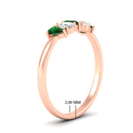 Load image into Gallery viewer, half-carat-emerald-teardrop-5-stone-wedding-band-in-rose-gold-fdwb8008pegemgrangle2-0.50ct-nl-rg-hw.jpg