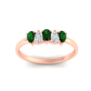 Load image into Gallery viewer, half-carat-emerald-teardrop-5-stone-wedding-band-in-rose-gold-fdwb8008pegemgrangle5-0.50ct-nl-rg.jpg