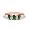 Load image into Gallery viewer, half-carat-emerald-teardrop-5-stone-wedding-band-in-rose-gold-fdwb8008pegemgrsleep-0.50ct-nl-rg.jpg