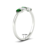 Load image into Gallery viewer, half-carat-emerald-teardrop-5-stone-wedding-band-in-white-gold-fdwb8008pegemgrangle2-0.50ct-nl-wg-hw.jpg