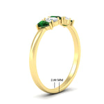 Load image into Gallery viewer, half-carat-emerald-teardrop-5-stone-wedding-band-in-yellow-gold-fdwb8008pegemgrangle2-0.50ct-nl-yg-hw.jpg