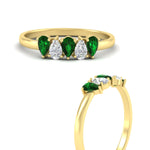 Load image into Gallery viewer, half-carat-emerald-teardrop-5-stone-wedding-band-in-yellow-gold-fdwb8008pegemgrangle3-0.50ct-nl-yg.jpg