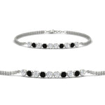 Load image into Gallery viewer, half-carat-gold-chain-bar-diamond-bracelet-with-black-diamond-in-white-gold-FDBRC10587ROGBLACK-0.50CT-NL-WG.jpg?v=1774334805