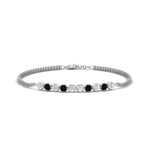 Load image into Gallery viewer, half-carat-gold-chain-bar-diamond-bracelet-with-black-diamond-in-white-gold-FDBRC10587ROGBLACKANGLE1-0.50CT-NL-WG.jpg?v=1774334805