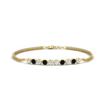 Load image into Gallery viewer, half-carat-gold-chain-bar-diamond-bracelet-with-black-diamond-in-yellow-gold-FDBRC10587ROGBLACKANGLE1-0.50CT-NL-YG.jpg?v=1774334805