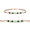 Load image into Gallery viewer, half-carat-gold-chain-bar-diamond-bracelet-with-emerald-in-rose-gold-FDBRC10587ROGEMGR-0.50CT-NL-RG.jpg?v=1774334805