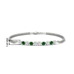 Load image into Gallery viewer, half-carat-gold-chain-bar-diamond-bracelet-with-emerald-in-white-gold-FDBRC10587ROGEMGRANGLE1-0.50CT-NL-WG-HW.jpg?v=1774334805