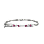 Load image into Gallery viewer, half-carat-gold-chain-bar-diamond-bracelet-with-pink-sapphire-in-white-gold-FDBRC10587ROGSADRPIANGLE1-0.50CT-NL-WG-HW.jpg?v=1774334805