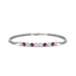 Load image into Gallery viewer, half-carat-gold-chain-bar-diamond-bracelet-with-pink-sapphire-in-white-gold-FDBRC10587ROGSADRPIANGLE1-0.50CT-NL-WG.jpg?v=1774334805