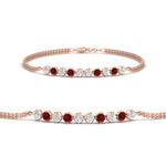 Load image into Gallery viewer, half-carat-gold-chain-bar-diamond-bracelet-with-ruby-in-rose-gold-FDBRC10587ROGRUDR-0.50CT-NL-RG.jpg?v=1774334805