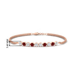 Load image into Gallery viewer, half-carat-gold-chain-bar-diamond-bracelet-with-ruby-in-rose-gold-FDBRC10587ROGRUDRANGLE1-0.50CT-NL-RG-HW.jpg?v=1774334805