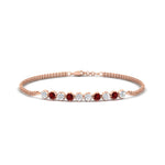 Load image into Gallery viewer, half-carat-gold-chain-bar-diamond-bracelet-with-ruby-in-rose-gold-FDBRC10587ROGRUDRANGLE1-0.50CT-NL-RG.jpg?v=1774334805