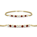 Load image into Gallery viewer, half-carat-gold-chain-bar-diamond-bracelet-with-ruby-in-yellow-gold-FDBRC10587ROGRUDR-0.50CT-NL-YG.jpg?v=1774334805