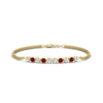Load image into Gallery viewer, half-carat-gold-chain-bar-diamond-bracelet-with-ruby-in-yellow-gold-FDBRC10587ROGRUDRANGLE1-0.50CT-NL-YG.jpg?v=1774334805
