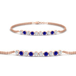 Load image into Gallery viewer, half-carat-gold-chain-bar-diamond-bracelet-with-sapphire-in-rose-gold-FDBRC10587ROGSABL-0.50CT-NL-RG.jpg?v=1774334805