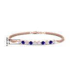 Load image into Gallery viewer, half-carat-gold-chain-bar-diamond-bracelet-with-sapphire-in-rose-gold-FDBRC10587ROGSABLANGLE1-0.50CT-NL-RG-HW.jpg?v=1774334805