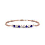 Load image into Gallery viewer, half-carat-gold-chain-bar-diamond-bracelet-with-sapphire-in-rose-gold-FDBRC10587ROGSABLANGLE1-0.50CT-NL-RG.jpg?v=1774334805