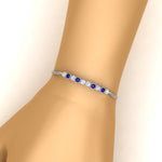 Load image into Gallery viewer, half-carat-gold-chain-bar-diamond-bracelet-with-sapphire-in-white-gold-FDBRC10587ROGSABLHAND-0.50CT-NL-WG.jpg?v=1774334805