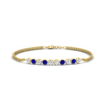 Load image into Gallery viewer, half-carat-gold-chain-bar-diamond-bracelet-with-sapphire-in-yellow-gold-FDBRC10587ROGSABLANGLE1-0.50CT-NL-YG.jpg?v=1774334805