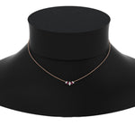 Load image into Gallery viewer, half-carat-graduating-marquise-diamond-necklace-with-pink-sapphire-in-FD-NK11130GSADRPI-0.50CT-NL-RG