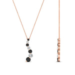 Load image into Gallery viewer, half-carat-journey-diamond-pendant-with-black-diamond-in-FDPD1704ROGBLACK-0.50CT-NL-RG