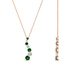 Load image into Gallery viewer, half-carat-journey-diamond-pendant-with-emerald-in-FDPD1704ROGEMGR-0.50CT-NL-RG
