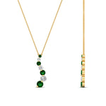 Load image into Gallery viewer, half-carat-journey-diamond-pendant-with-emerald-in-FDPD1704ROGEMGR-0.50CT-NL-YG