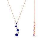 Load image into Gallery viewer, half-carat-journey-diamond-pendant-with-sapphire-in-FDPD1704ROGSABL-0.50CT-NL-RG
