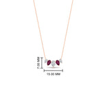 Load image into Gallery viewer, half-carat-pear-shape-diamond-graduating-necklace-with-pink-sapphire-in-rose-gold-FD-PD11130PE-0.50CT-GSADRPIANGLE1-NL-RG-HW