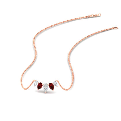 pear-shaped-5-stone-graduating-necklace-in-rose-gold-FD-PD11130PE-0.50CT-ANGLE1-NL-RG