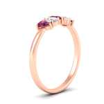 Load image into Gallery viewer, half-carat-pink-sapphire-teardrop-5-stone-wedding-band-in-rose-gold-fdwb8008pegsadrpiangle2-0.50ct-nl-rg.jpg