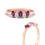 Load image into Gallery viewer, half-carat-pink-sapphire-teardrop-5-stone-wedding-band-in-rose-gold-fdwb8008pegsadrpiangle3-0.50ct-nl-rg.jpg