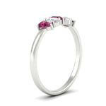 Load image into Gallery viewer, half-carat-pink-sapphire-teardrop-5-stone-wedding-band-in-white-gold-fdwb8008pegsadrpiangle2-0.50ct-nl-wg.jpg