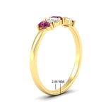 Load image into Gallery viewer, half-carat-pink-sapphire-teardrop-5-stone-wedding-band-in-yellow-gold-fdwb8008pegsadrpiangle2-0.50ct-nl-yg-hw.jpg