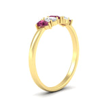 Load image into Gallery viewer, half-carat-pink-sapphire-teardrop-5-stone-wedding-band-in-yellow-gold-fdwb8008pegsadrpiangle2-0.50ct-nl-yg.jpg
