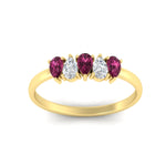 Load image into Gallery viewer, half-carat-pink-sapphire-teardrop-5-stone-wedding-band-in-yellow-gold-fdwb8008pegsadrpiangle5-0.50ct-nl-yg.jpg
