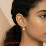 Load image into Gallery viewer, half-carat-princess-cut-diamond-lever-back-earrings-in-rose-gold-fdear9225pr-0-50CT-model