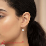 Load image into Gallery viewer, half-carat-princess-cut-diamond-lever-back-earrings-in-yellow-gold-fdear9225pr-0-50CT-model-1