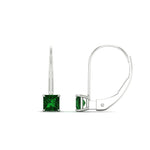 Load image into Gallery viewer, half-carat-princess-cut-emerald-lever-back-earrings-in-white-gold-FDEAR9225PRGEMGR-0.50CT-NL-WG